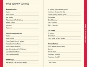 Internet Address & Password Logbook