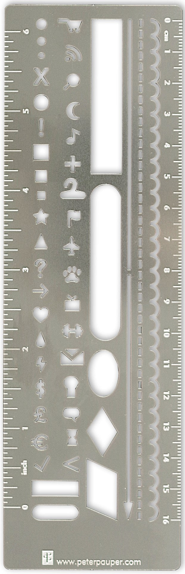 Big Hollow Metal Ruler Stencil Bookmark Social Media Graphic Cell