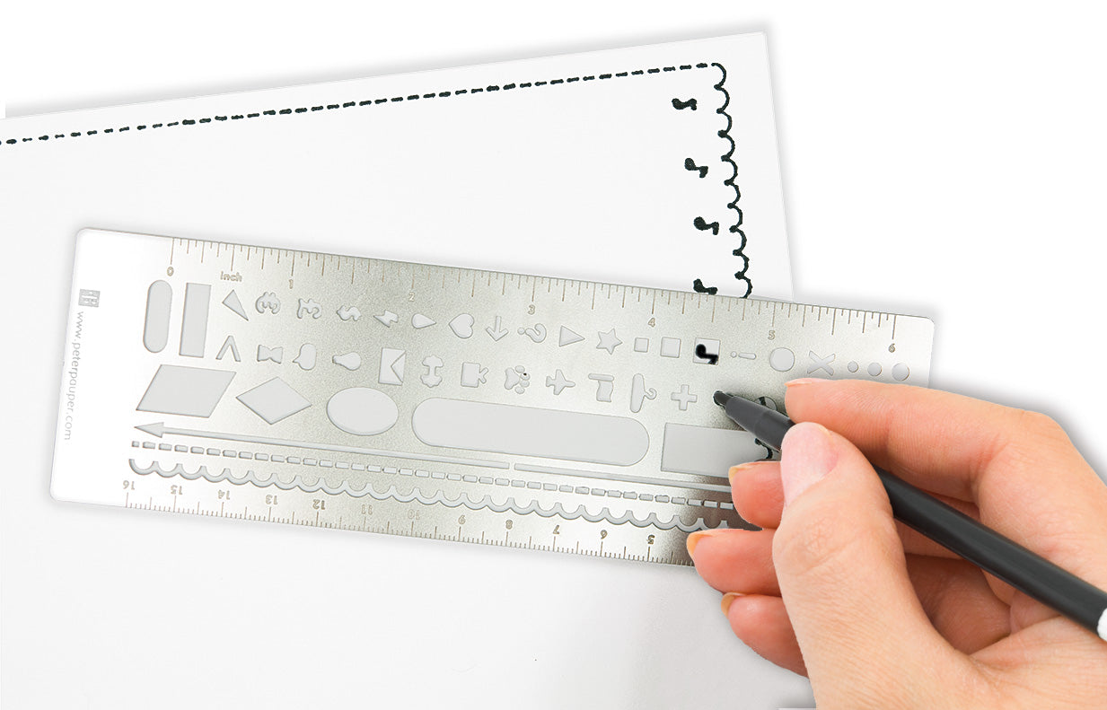 Kinteshun Metal Ruler Bookmark Journal Stencil Drawing Graphics Template Scale DIY Kit for Planner Scrapbooking(4pcs)