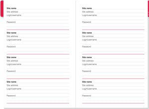 Large-Format Internet Address & Password Logbook