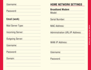 Large Print Internet Address & Password Logbook